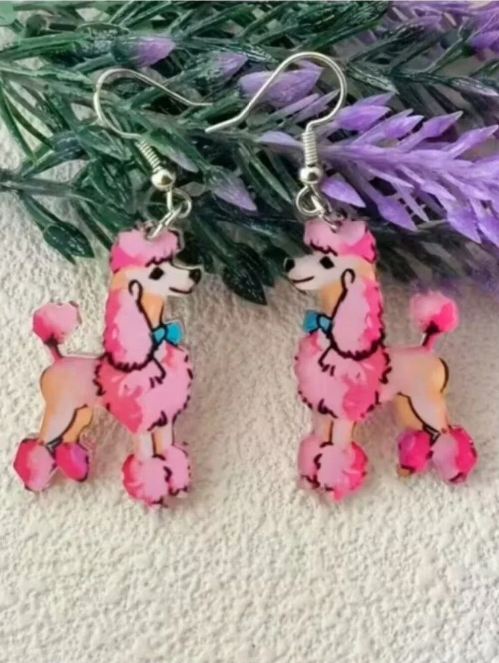Pink Poodle Dog Earrings – Cute Pet-Themed Accessories